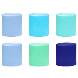 Crepepapir Blå/Grøn 6-pak