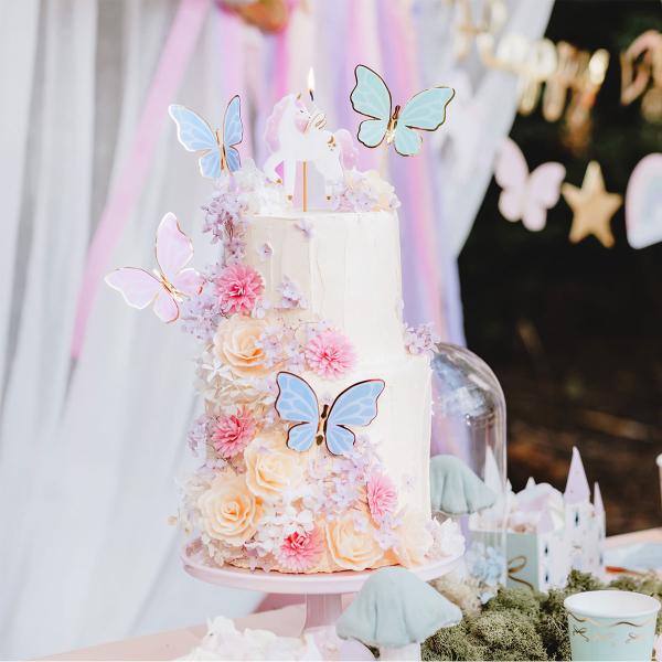 Cake Toppers Sommerfugle Farvemix 9-pak