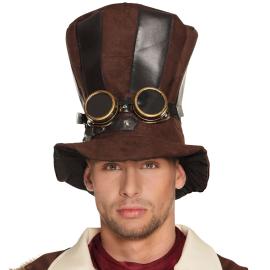 Brun Steampunk Hat med Goggles