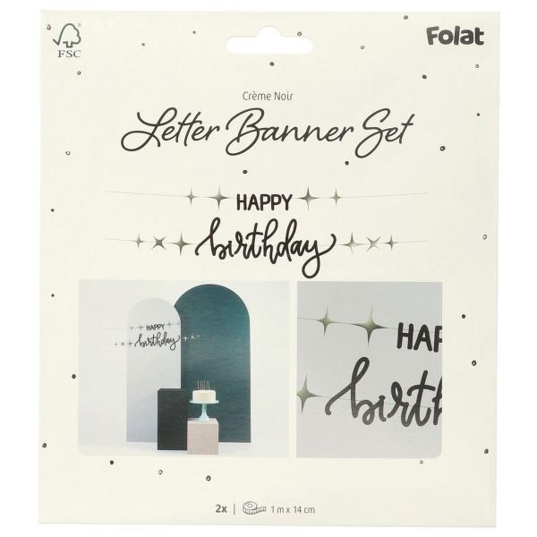 Bogstavguirlande Happy Birthday Sort