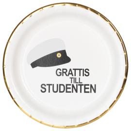 Papirsassietter Studenterhue 18 cm 8-pak