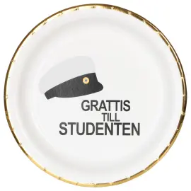 Papirsassietter Studenterhue 18 cm 8-pak