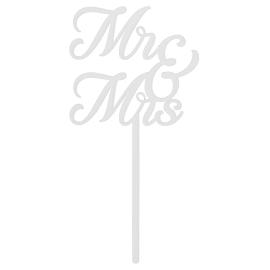 Mr & Mrs Cake Topper Hvid