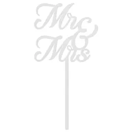 Mr & Mrs Cake Topper Hvid