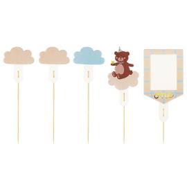 Cake Toppers Teddybjørn 1 år 5-pak
