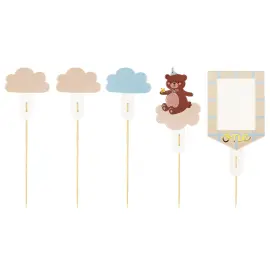 Cake Toppers Teddybjørn 1 år 5-pak
