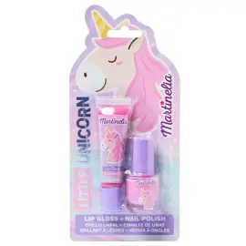 Sminkesæt Enhjørning Lipgloss & Neglelak