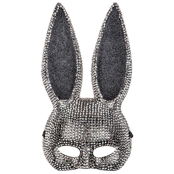 Kanin Halvmaske med Rhinsten