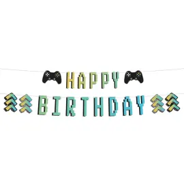 Gamer Guirlande Happy Birthday 2 m