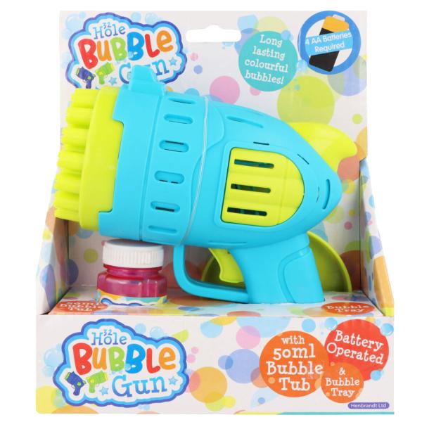 LED Sæbeboblepistol 32 Huller 50 ml 17 cm
