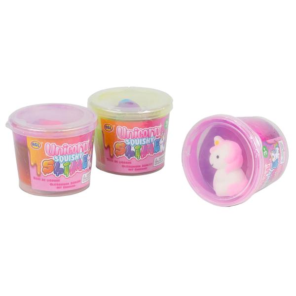 Slime i Bøtte med Squishy Enhjørning 100 g 7 x 5,7 cm