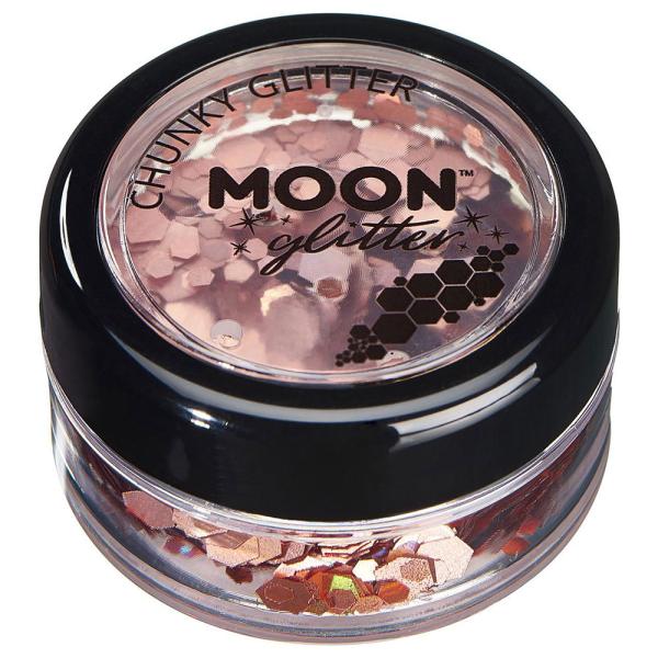Moon Glitter Holografisk Chunky Glitter Roséguld