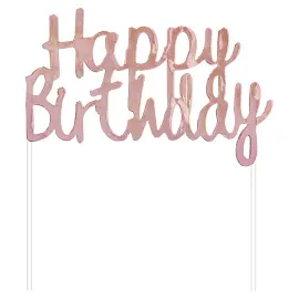 Kagepynt Happy Birthday Rosaguld