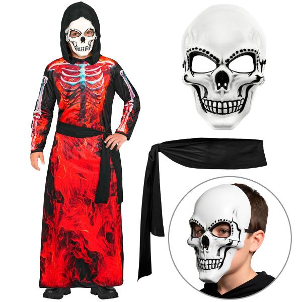 Manden med Leen Kostume med Flammer Børn