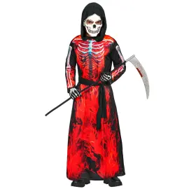 Manden med Leen Kostume med Flammer B&oslash;rn