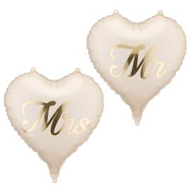 Mr & Mrs Folieballoner Hjerte 2-pak