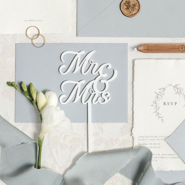 Mr & Mrs Cake Topper Hvid