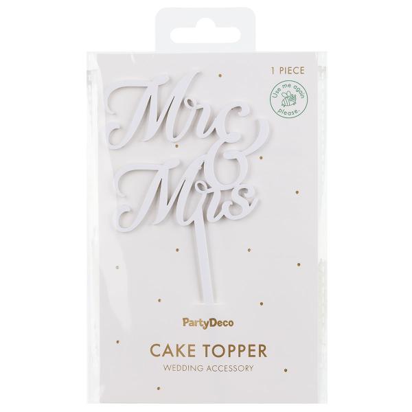 Mr & Mrs Cake Topper Hvid