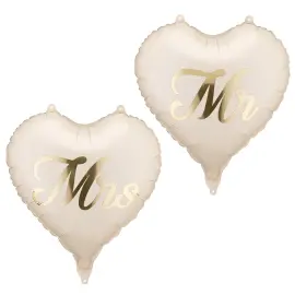 Mr & Mrs Folieballoner Hjerte 2-pak