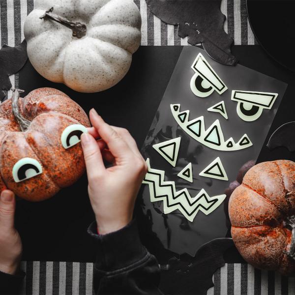 Selvlysende Klistermærker Græskar 2-pak