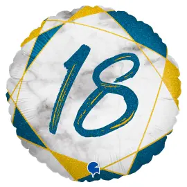Marble 18 Holografisk Ballon Mørkeblå