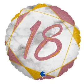 Marble 18 Holografisk Ballon Pink