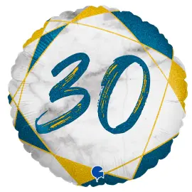 Marble 30 Holografisk Ballon Mørkeblå