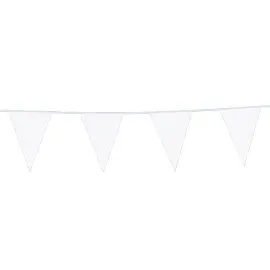 Flagguirlande med Glitter Cremet Hvid