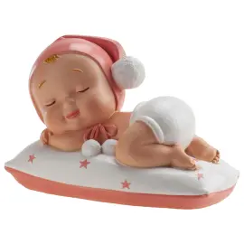 Kagedekoration Dåbsfigur Sovende Pige