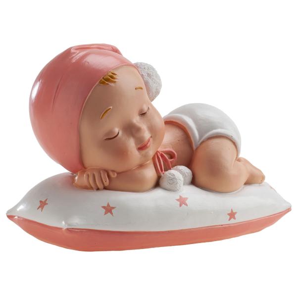 Kagedekoration Dåbsfigur Sovende Pige