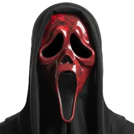 Ghostface Maske Marmoreret R&oslash;d