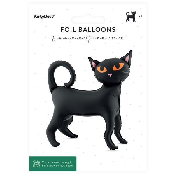 Folieballon Kat Stående Sort