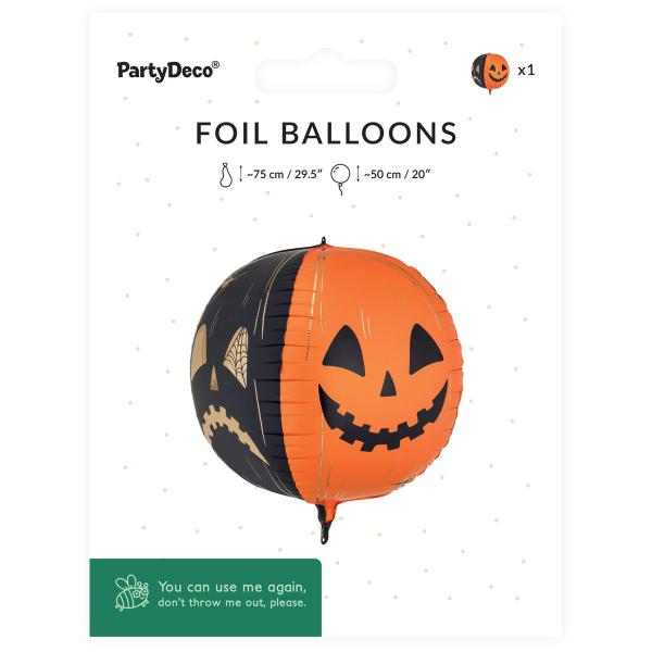 Folieballon Græskar Orange/Sort