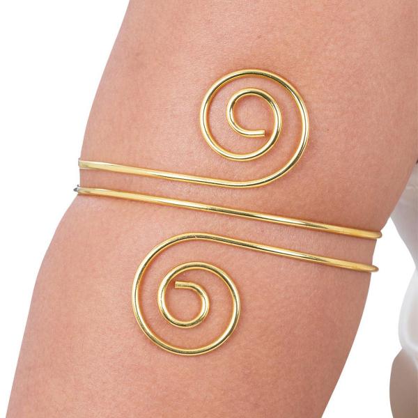 Græsk Hvirvel Cuff-Armbånd Guldfarvet