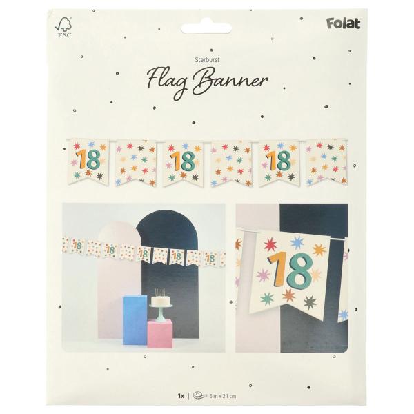 Flagguirlande med Stjerner 18 år