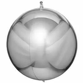 Kuglerund Folieballon Metallic S&oslash;lv 3-pak