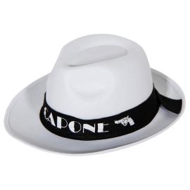 Al Capone Hat Fedora Hvid