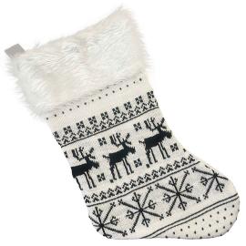 Rensdyr Julestr&oslash;mpe Sort/Hvid