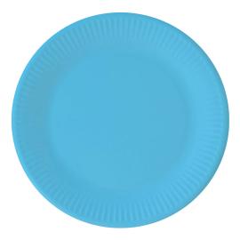 Blå Paptallerkener Solid Color