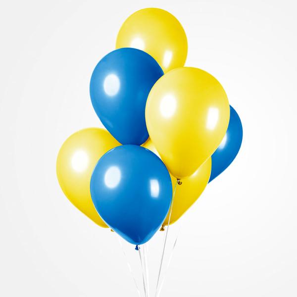 Ballonmix Blå/Gul 10-pak