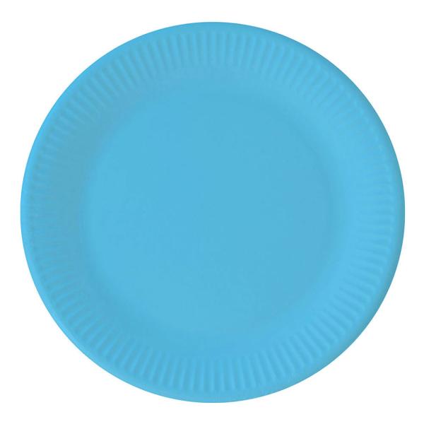 Blå Paptallerkener Solid Color