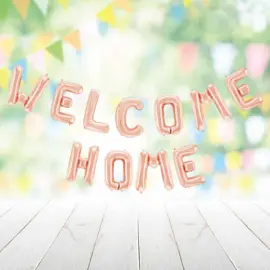 Welcome Home Bogstavballoner Ros&eacute;guld