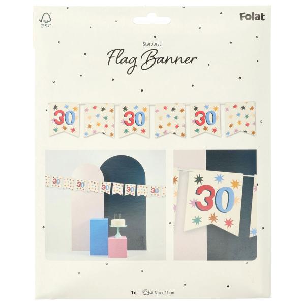 Flagguirlande med Stjerner 30 år