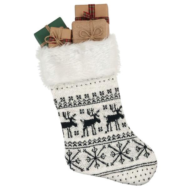 Rensdyr Julestrømpe Sort/Hvid
